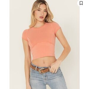 Free People Protagonist Cropped Cap Sleeve Tee